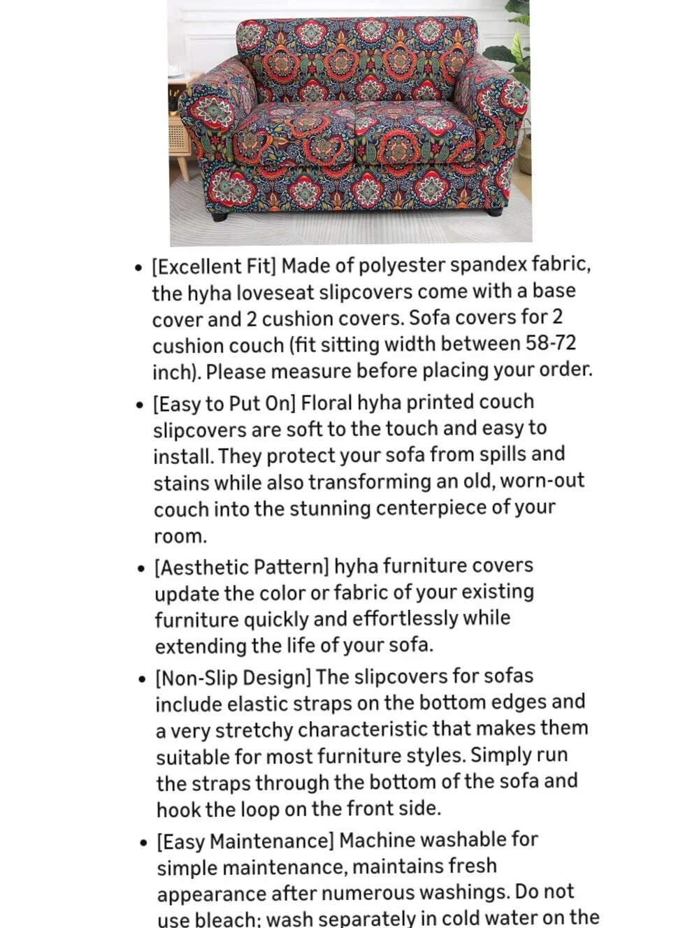 NWT Sofa & Love Seat Cover Sets With Stretch In Blue/Red/Multicolor